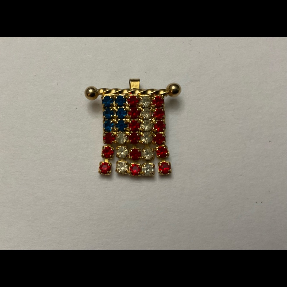 American Flag Crystal Pendant